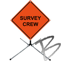 Image Dicke Safety Products SURVEY CREW, Non-Reflective Vinyl Roll-Up Sign Complete