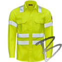 Image Bulwark FR Men's Hi-Visibility Work Long Sleeve FR Shirt, ANSI Class 3