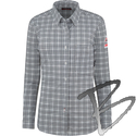 Image Bulwark FR STG3 Women's Flex Knit Button Down FR Shirt, Charcoal Plaid